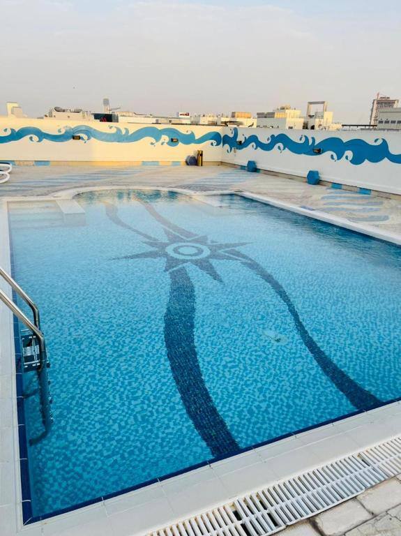 Rooftop outdoor swimming pool at the hotel